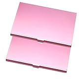 PLABBDPL Visitenkartenetui Slim, 2 Stück Edelstahl Visitenkarten Etuis, Premium Visitenkartenhalter, fur Schonenden ​Aufbewahrung Ihrer Karte, Visitenkartenhalter für Damen und Herren (Rosa)
