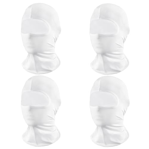 Image of Pukavt 4 Pack Balaclava Face Mask, Ski Mask for Men Women, UV Protector Windproof Scarf for Motorcycle Snowboard Cycling White