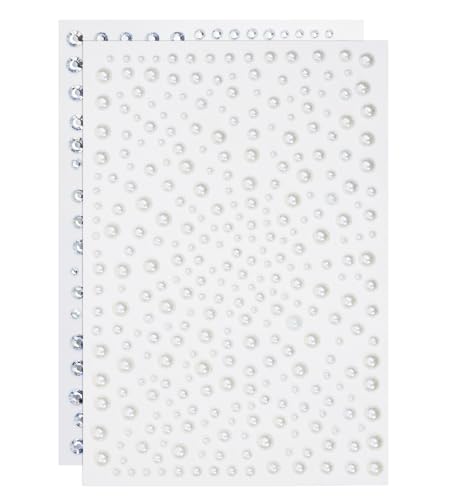 Penta Angel Stick on Face Costume Gems 650Pcs Self-Adhesive Hair Jewels Halloween Makeup Rhinestone Stickers for Body Nail Festival Holiday Party Dress Up Crafts (White&Clear)