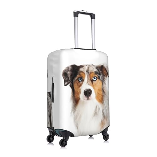 Australian Shepherd Dog Travel Luggage Cover Fits 18-32 Inch Luggage, Stretchy Suitcase Cover Protector with Concealed Zipper for Wheeled Suitcase Tsa Approved3