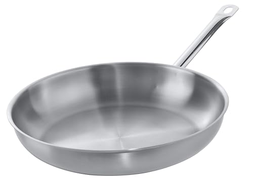 METRO Professional Sartén de acero inoxidable 18/10, Ø 28 cm, altura: 7.8 cm, inducción y...
