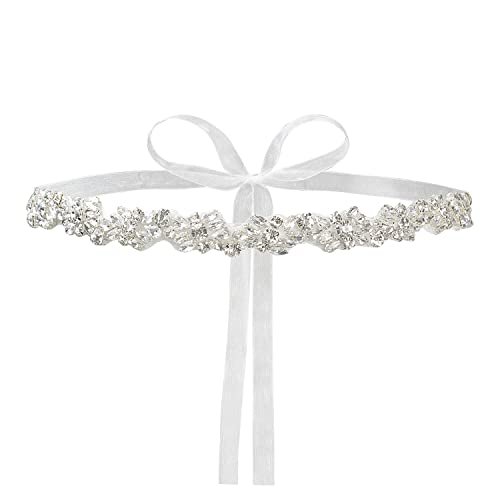 Crystal Bridal Belt Sash Handmade Wedding Dress Belt with Rhinestones for Bridal Gowns