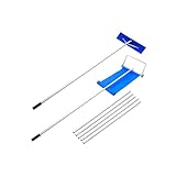 Pack of 1 Aluminum Snow Removal Tool 2 in 1 Featuring Telescopic Adjustable Handle for Safe Roof Snow Clearing Wet Leaves Rakes