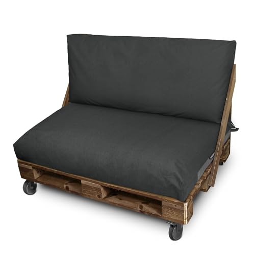 Happers Cuscini per Pallet in Naylim Impermeabile per Esterni 120x80+120x45 Grigio