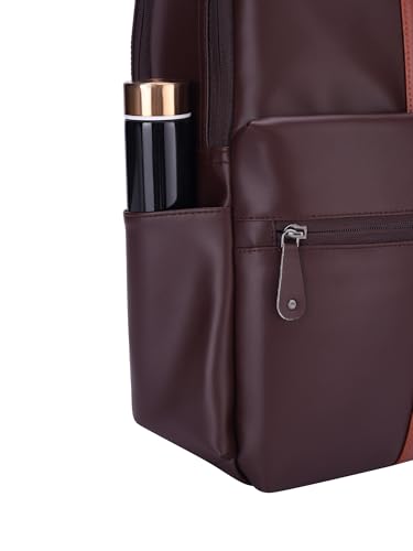 Image of FUR JADEN 15.6 Inch Laptop Backpack I Premium & Durable Vegan Leather I Anti-Theft Pocket I Breathable Air-Mesh I 30L Storage Volume I Men Women I Work Professional & Casual Use