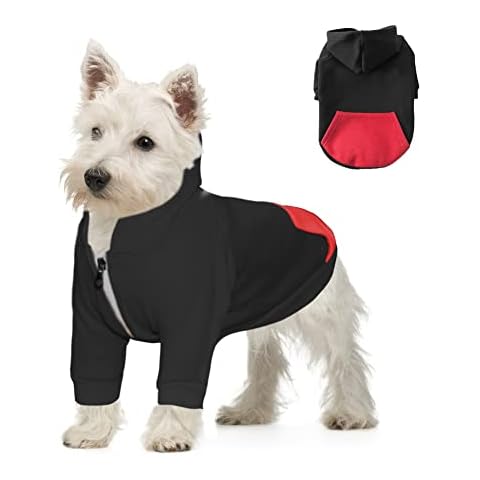 FEimaX Hunde-Kapuzenpullover für Welpen, warmer Reißverschluss Cover