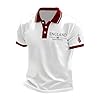 Union Jack Polo Shirts for Men Adult Summer Short Sleeve Breathable Cotton Buttons T-Shirt Casual Golf Tennis Gym Tops Men UK United Kingdom Britain England Clothes (White,XXL) #3