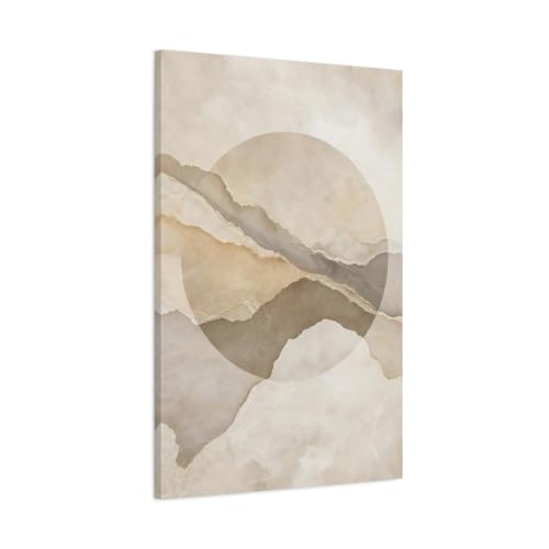 Tableau moderne beige pour habiller un mur vide au-dessus du canapé