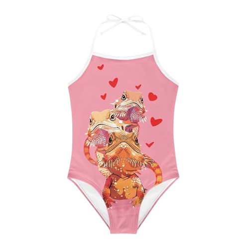 Girls Swimsuits One-Piece Swimwear Cute Bathing Suit with Adjustable Strap
