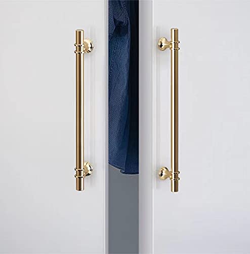 Kvosit 5 Pack Champagne Gold Dresser Pulls 8.82” Longer Champagne Bronze Kitchen Cabinet Handles Hole Center 224Mm Drawer Pulls Sets Modern Pulls 11 Inch Decorative Hardware For Dresser Closets #TOP5