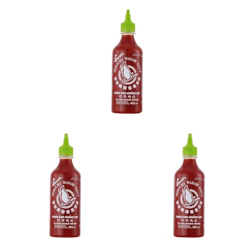 Image of Flying Goose Sriracha Wasabi Sauce • Vegan • Gluten Free, 15.39 fl oz ℮ 455 ml (Pack of 3)