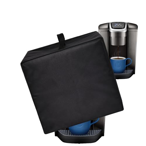 Coffee Maker Cover for Keurig K-Elite Single Serve K-Cup Pod Coffee Maker, Heavy Duty Waterproof Dust Cover Protective Coffee Machine Lid Compatible for Hamilton Beach 12 Cup Coffee Machine (Black)