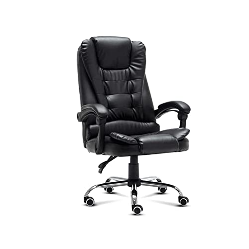 QUSYZD Sillas para Juegos Silla de Jefe Silla de Oficina Sillas ejecutivas gerenciales Silla ergonómica Silla de computadora Reposabrazos fijos de Cuero Interesante,