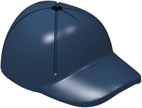 65 Piece Minifigure, Headgear Cap - Short Curved Bill with Seams and Hole on Top, Deep Blue, Compatible with Lego Parts and Pieces