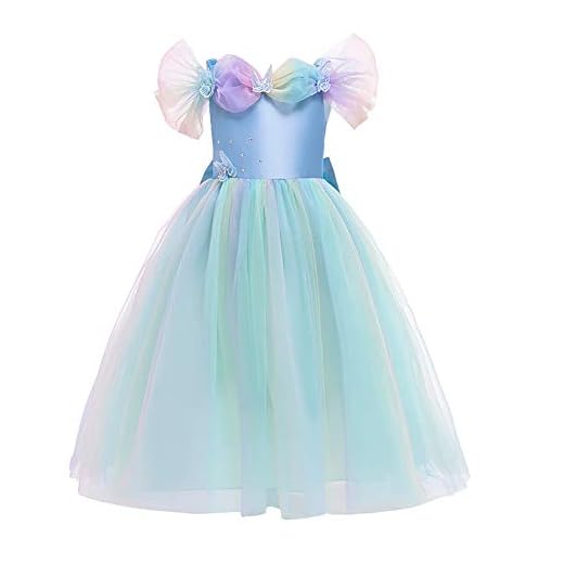 Cinderella karneval dräkter prinsessklänning för barn baby flickor saga askungen karneval tyll balklänning maxiklänning halloween födelsedagsfest cospaly tutu festklänning långa bröllopskläder, Grön-2, 11-12 År