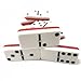 Marion Domino Double Six 6 Two Tone Red and White Tiles Jumbo Tournament Professional Size with Spinners in Black Elegant Velvet Bag