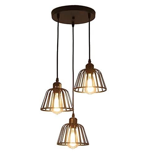 Lámpara colgante E27 de 3 luces para salones oscuros que necesitan calidez 4