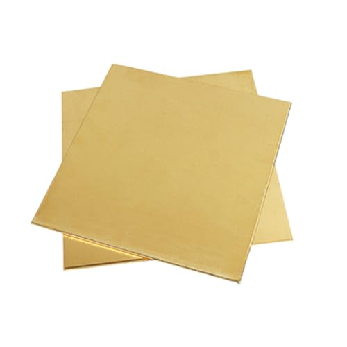 COYOUCO 2 Sheets of Thickness 4mm Brass Plate Easy-to-Cut Metal Sheets for DIY Projects, Electrical Engineering, and Crafting,50mm*100mm