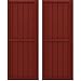 Ekena Millwork ARW101BF621X34MRH Americraft Six Exterior Real Wood Two Equal Panel Framed Board-n-Batten Shutters (Per Pair), 21"W x 34"H, Pepper Red