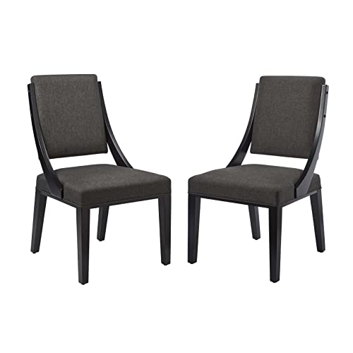 Modway EEI-4553-GRY Cambridge Upholstered Fabric Dining Chairs - Set of 2, Gray