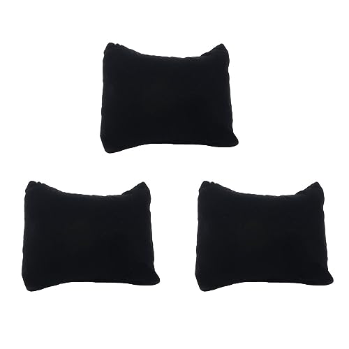 Pokinge 3Pcs Black Velvet Display Pillow Jewelry Bracelet Watch Display Pillow Bangle Display Holder Pillow Watch Gift Cushion Display Stand
