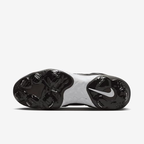 Nike Alpha Huarache Elite 4 Mid Men's Baseball Cleats (DJ6520-003, Black/Dark Smoke Grey/White) Size 7