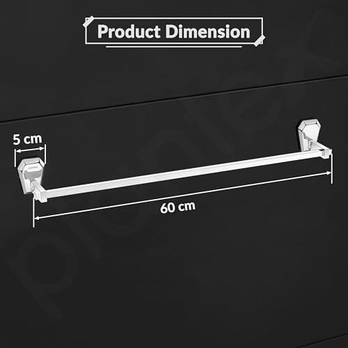 Image of Plantex Towel Rod for Bathroom /304 Grade Stainless Steel Towel Bar /Towel Stand /24 Inch Towel Hanger /Bathroom Accessories - Pack of 1 (PM-2402, Chrome)