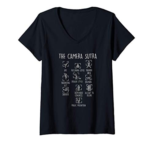 Womens The Camera Sutra Funny Photographer V-Neck T-Shirt