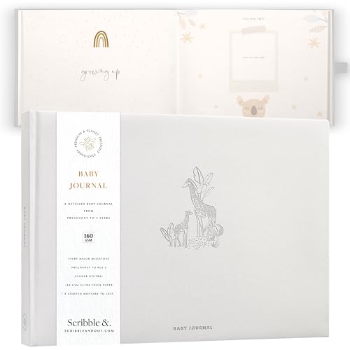 Image of Baby Memory Book Giraffe Baby Journal | Tissue Wrapped in a Gift Box | Precious Moments: From Birth to Age 5 | Craft a Memory Album that's as Exceptional as your Little One's Journey