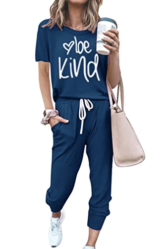 PRETTYGARDEN Women's Two Piece Sets 2025 Summer Spring Jogger Pants Travel Vacation Lounge Outfits Airplane Matching Clothes
