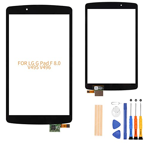 Compatible with LG G Pad F 8.0 V495 V496 Touch Screen Replacement,for LG G Pad F 8.0 V495 V496 Touch Screen Panel Repair Parts Kit,with Tempered Glass+Tools(Black)