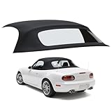 Convertible Soft Top Fits for Mazda Miata MX-5 1989-2005, Black Vinyl Replacement Roof with Clear Plastic Rear Window, UV-Resistant & Weatherproof, Easy Install Upgrade