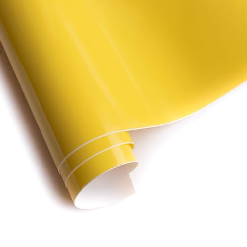 Image of Itsy Bitsy Vinyl Glossy Yellow 12inch X 2ft 1 Roll| for Home Kitchen Countertop, Cabinet Furniture, Oil Proof, Table Top, Wall, Car Wrap Sheet, Wallpaper, Waterproof Vehicle Sticker