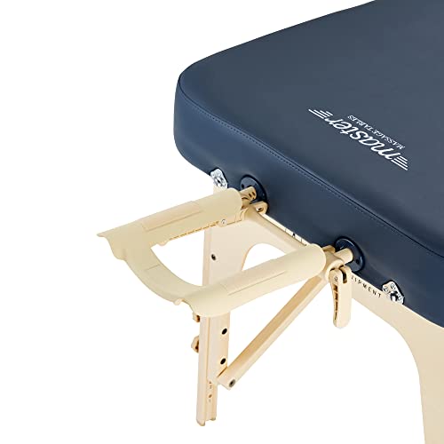 MASTER MASSAGE EQUIPMENT Massage 71cm Phoenix Mobil Klappbar Massageliege ThermaTop Integriert Heizsystem Massagebett Massagebank Kosmetikliege Holz und Tragetische-Königsblau, Mittel
