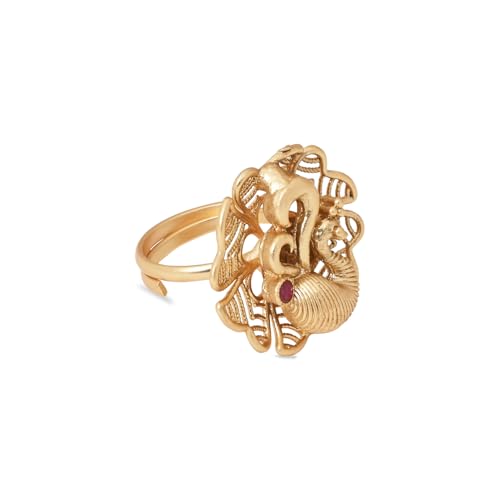 Image of I Jewels Gold Plated Traditional Design Comfort Fit Adjustable Finger Ring For Women