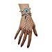 Women Fashion Jewelry Hand Chain Wrist Bracelet Turquoise Bead Slave Ring Charm Silver