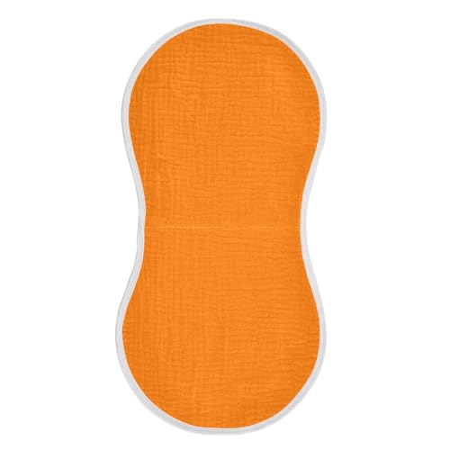 Muslin Burp Cloth for Baby 2PCS Orange Solid Color Super Absorbent Burping Cloths, Bibs for Newborn Boys Girls2