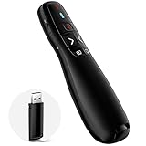Mando a distancia de presentación inalámbrico: El paquete incluye: 1 x Slide Advancer con receptor USB; 1 x Manual de usuario (idioma español no garantizado). Diseño de una sola pieza, compatible con puntero de luz roja, página arriba, página abajo, pantalla completa, pantalla negra. El exquisito presentador inalámbrico es una herramienta perfecta para presentaciones, enseñanza, discursos y reuniones, y será el mejor regalo para tus amigos o miembros de la familia.