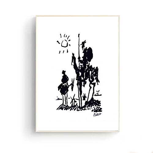 Décoration murale salon avec affiche Picasso dessin au trait 50x70 cm pour maison