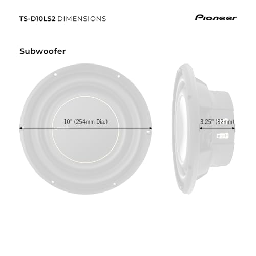 Image of PIONEER D-Series TS-D10LS2 Shallow-Mount 10 inch Subwoofer 1200W Max
