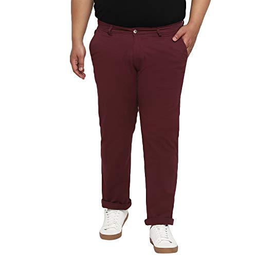 Image of Urbano Plus Men Mid Rise Cotton Regular Fit Casual Chino Pants Stretch
