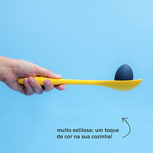 Colher de Silicone Amarela Grande - Oikos