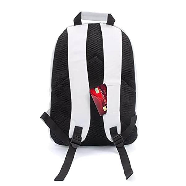 Be You 22 - Mochila escolar con purpurina blanca y estuche ovalado con cremallera 7 bolígrafos borrables bolígrafo luminoso LED y llavero de lentejuelas