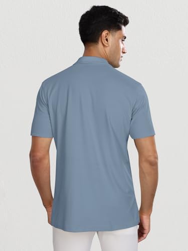 Image of BULLMER Trendy Solid Zipper Collar /Polo Neck Tshirt for Men