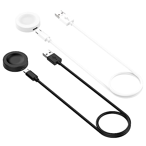 Charger for Huawei Watch 4/4 Pro/3/3 Pro/Ultimate/GT3 SE/GT3/GT3 Pro/GT2 Pro/GT2 ECG/GT Cyber/Buds/GT Runner/D Charger (3.3ft) USB Adapter Charge Cord Charging Cable Wire Clip Dock (Black,White)