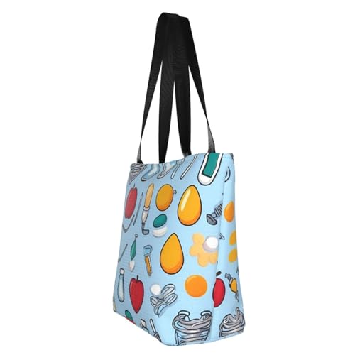 Cartoon tools Print Lightweight Shoulder Bag Summer Outings Tote Bags Travel Hiking Work Casual Use4