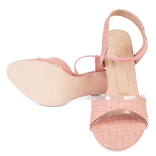 Image of XE Looks Cross Strap Block Heel Sandals for Women