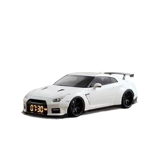 Hyper-car Alarm Clock, Engine-Light Simulation Modern Sports Car Nightstand Clock Bedroom, and Auto-Enthusiast Decor (White)