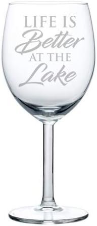 MIP Brand Wine Glass Goblet Life Is Better At The Lake (17 oz Stemless)