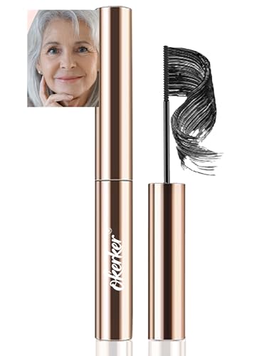 Black Mascara for Fine Short Lash & Older Women & Mulit-layered Lashes, Ultimate Length Volumizing Lower Bottom Lashes Mascara, Ultra-Precise Slim Adjustable Brush to Any Angle, Smudge-proof